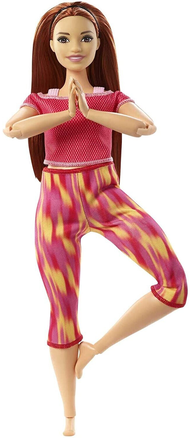 Buy Barbie Made to Move - (red hair) in red yoga outfit (GXF07) from £16.96  (Today) – Best Deals on