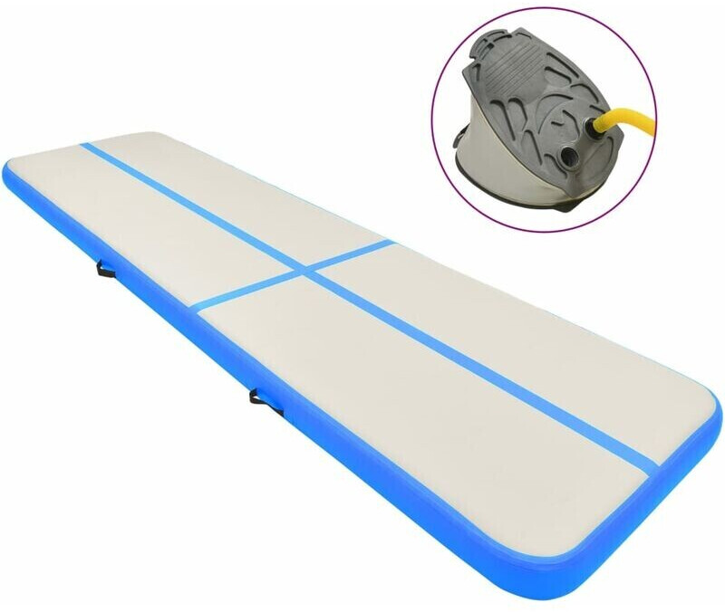 vidaXL Inflatable Gym Mat with Pump 700 x 100 x 20 cm blue