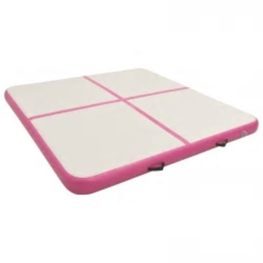 vidaXL Inflatable Gym Mat with Pump 200 x 200 x 15 cm pink
