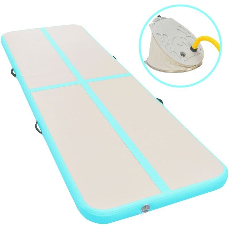 vidaXL Inflatable Gym Mat with Pump 700 x 100 x 10 cm green