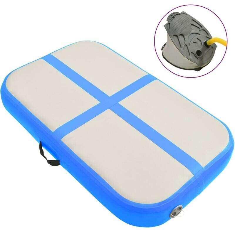 vidaXL Inflatable Gym Mat with Pump 60 x 100 x 15 cm blue