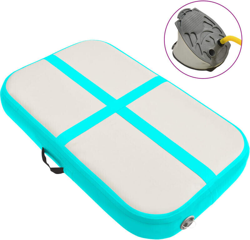 vidaXL Inflatable Gym Mat with Pump 60 x 100 x 20 cm green