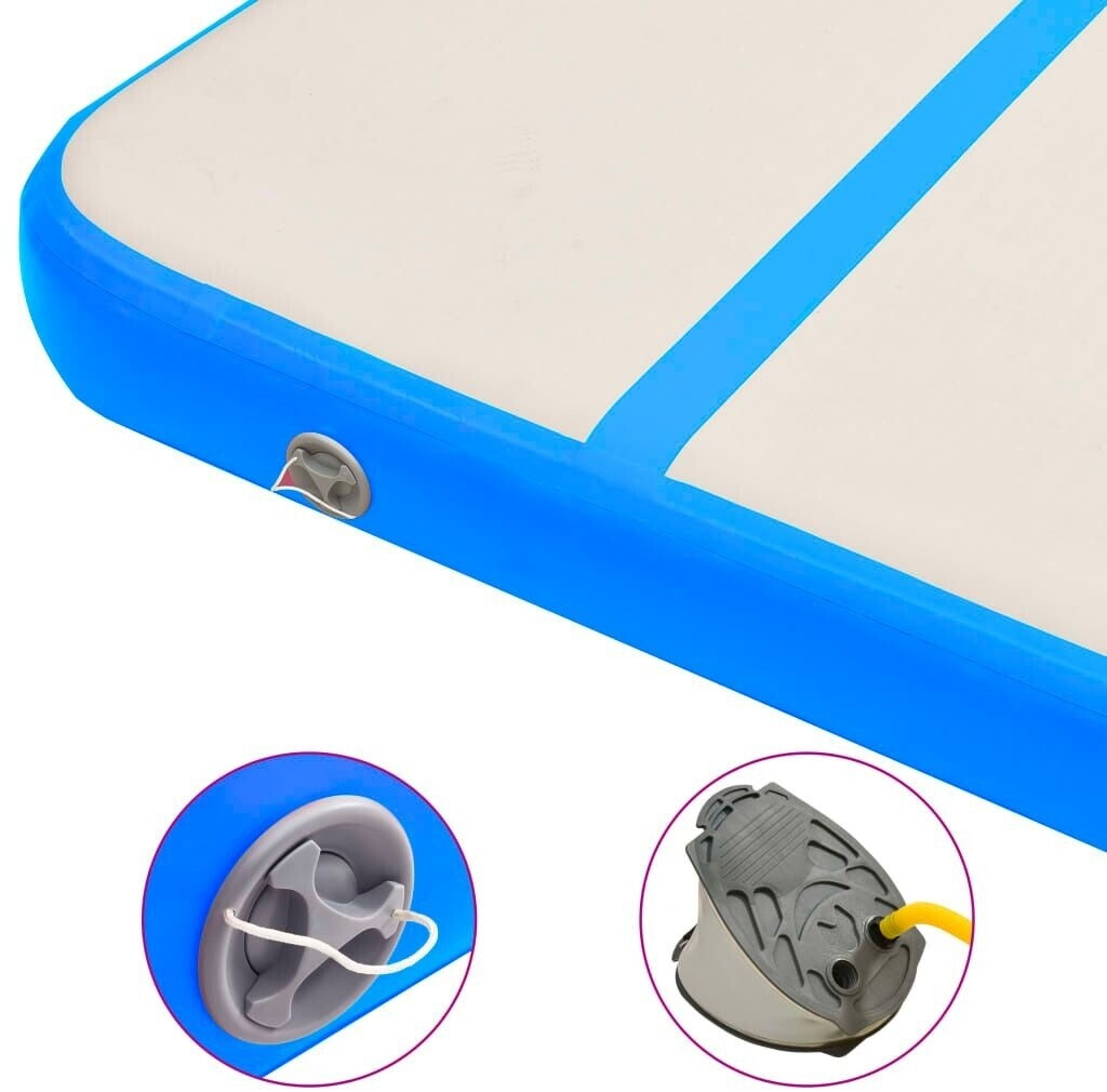 vidaXL Inflatable Gym Mat with Pump 600 x 100 x 15 cm blue