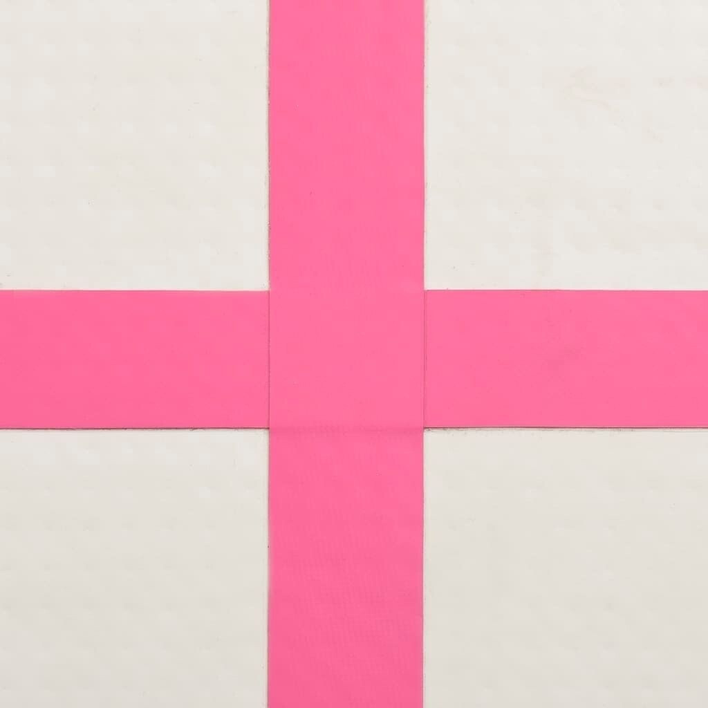 vidaXL Inflatable Gym Mat with Pump 400 x 100 x 20 cm pink