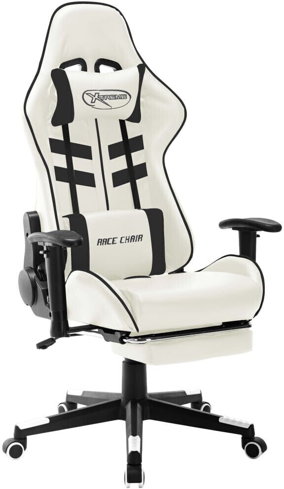 vidaXL Chaise gaming avec repose-pied (20512) blanc