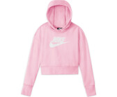 Nike Older Kids' (Girls') French Terry Cropped Hoodie Sportswear Club (DC7210) pink foam/white
