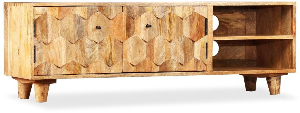 vidaXL Meuble TV en bois massif de manguier 118 x 35 x 40 cm