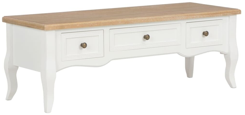 vidaXL Meuble TV blanc en pinède 100 x 35 x 35 cm bois