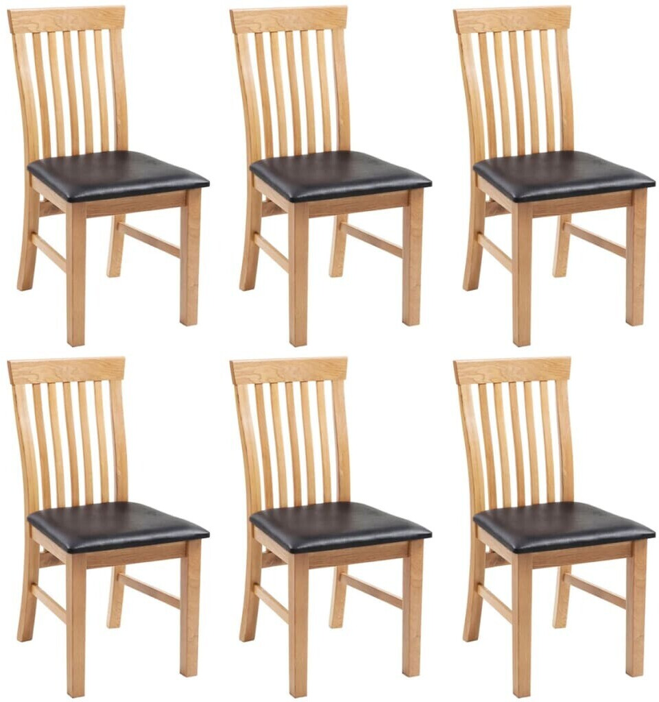 vidaXL Chaise en bois de chêne et similicuir (lot de 6)