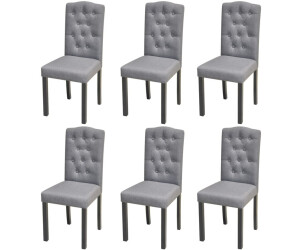 Soldes vidaXL Chaise de salle à manger en tissu gris clair (lot de 6) 2024  au meilleur prix sur