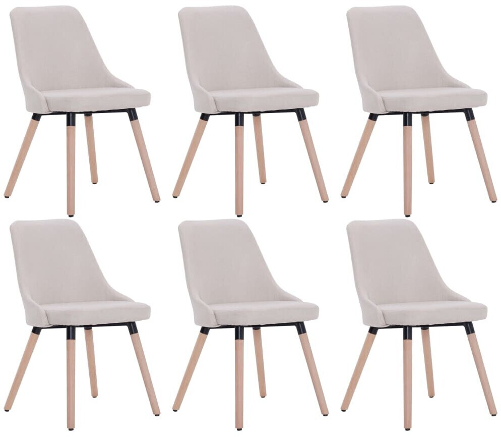 vidaXL Chaise de salle à manger en tissu crème (lot de 6)