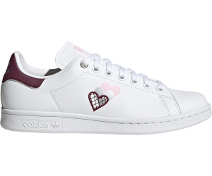 stan smith trainers white clear pink heart gold metallic
