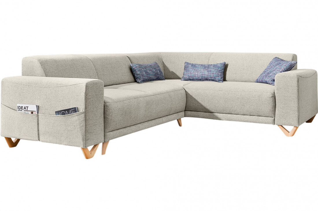Bobochic Bella canapé d'angle droit L beige