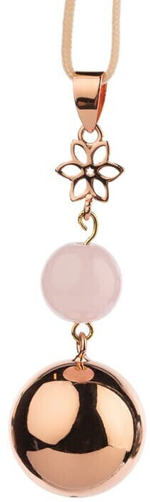 Babylonia Bola de grossesse or rose pendant fleur et perle rosée