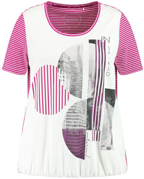 Samoon Legeres T-Shirt mit Gummibund Pink (14_771600-26402_3232)