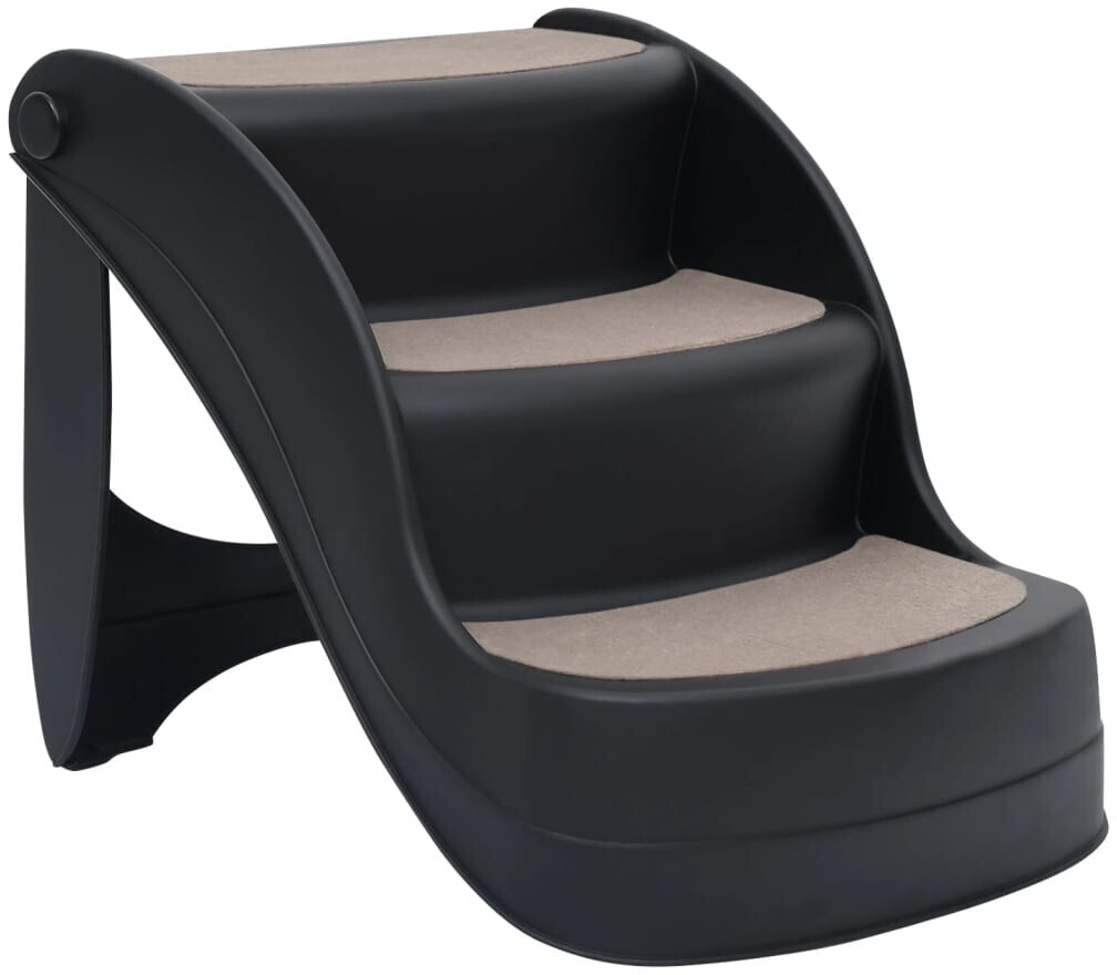 vidaXL Escalier pliable à 3 marches pour chiens noir