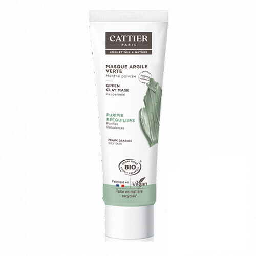 Cattier Masque argile verte menthe poivrée (100 ml)