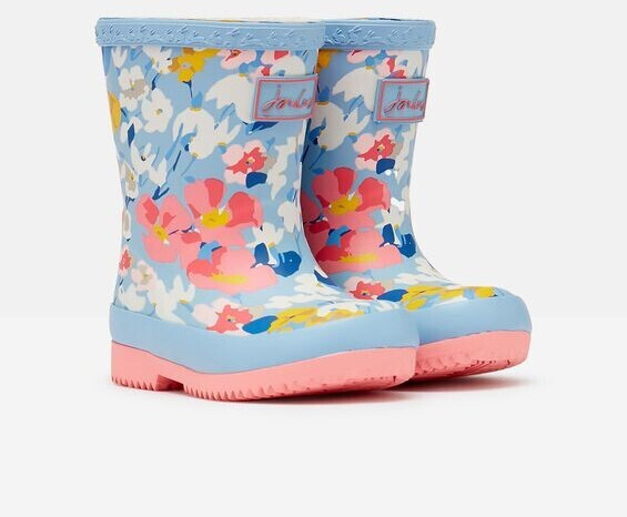 Joules Clothing Tall Printed Wellies light blue floral