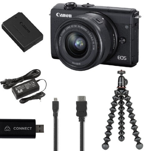 Canon EOS M200 Live-Streaming-Kit 15-45mm Black