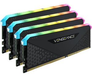 Mémoire RAM Corsair Vengeance RGB RT - DDR4 - kit - 64 Go: 4 x 16 Go - DIMM  288 broches - 3600 MHz / PC4-28800 - CL18 - 1.35 V - mémoire sans tampon -  non ECC - noir