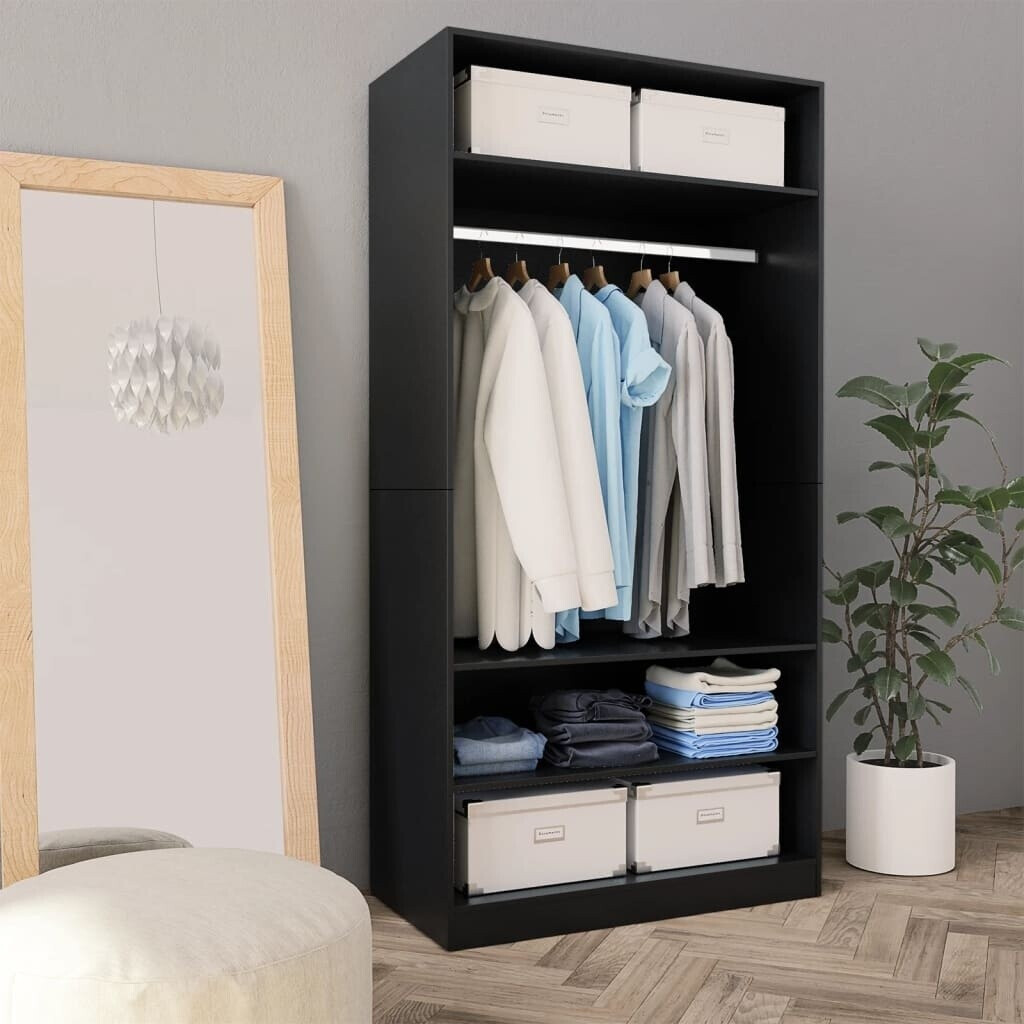vidaXL Open Wardrobe 100 x 50 x 200 cm Black