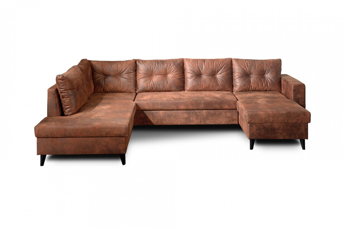 Best mobilier Canapé panoramique d'angle gauche Nordic marron