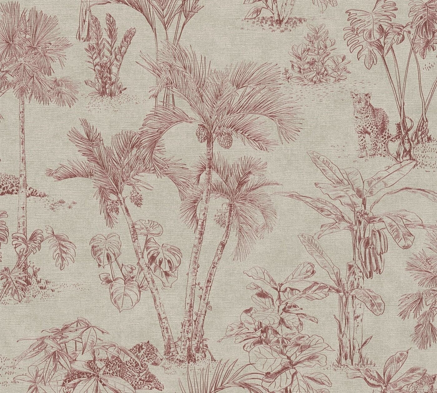 A.S. Creation Cuba floral tropic Palm brown-red
