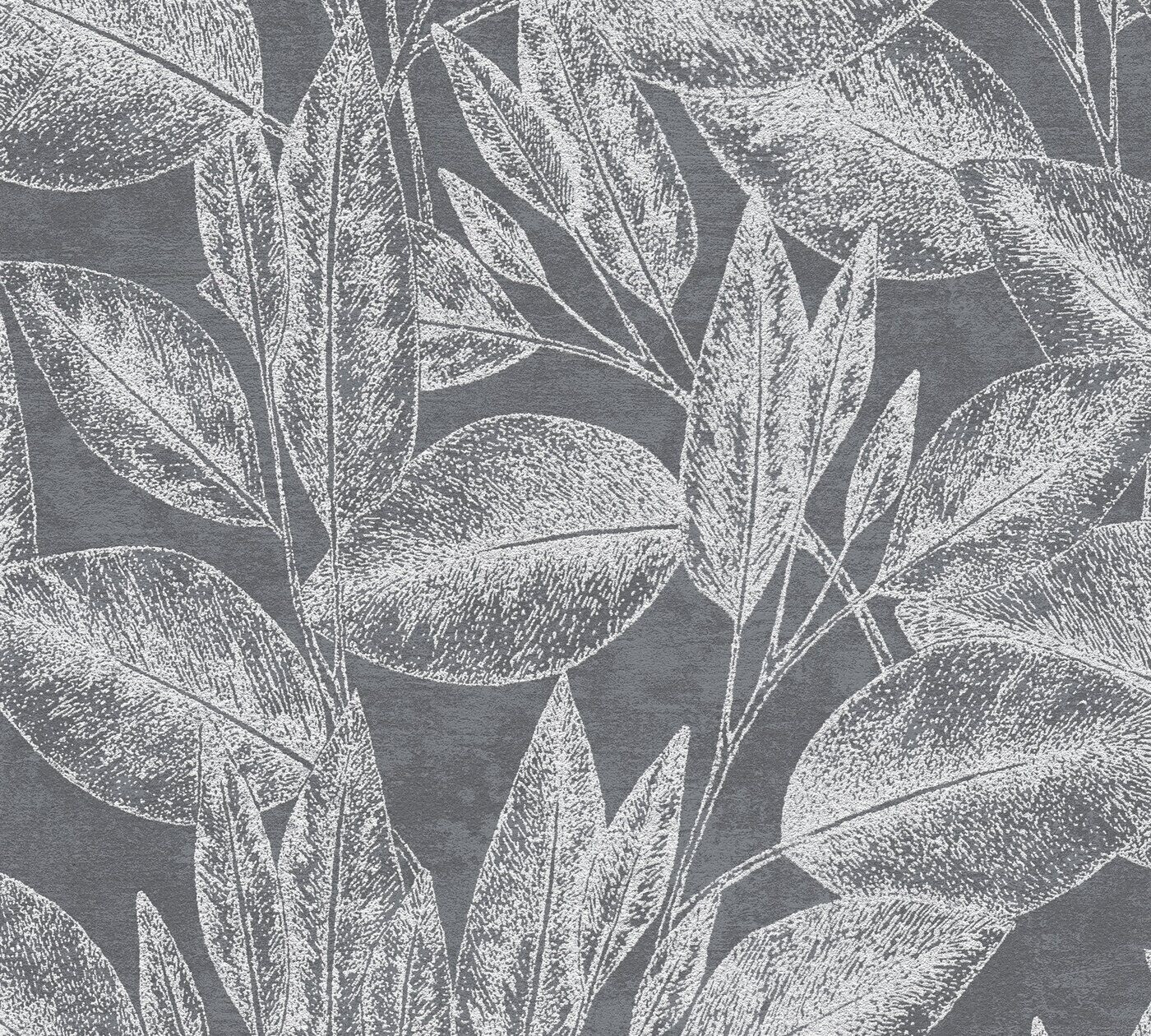 A.S. Creation Attractive floral black-silver-grey