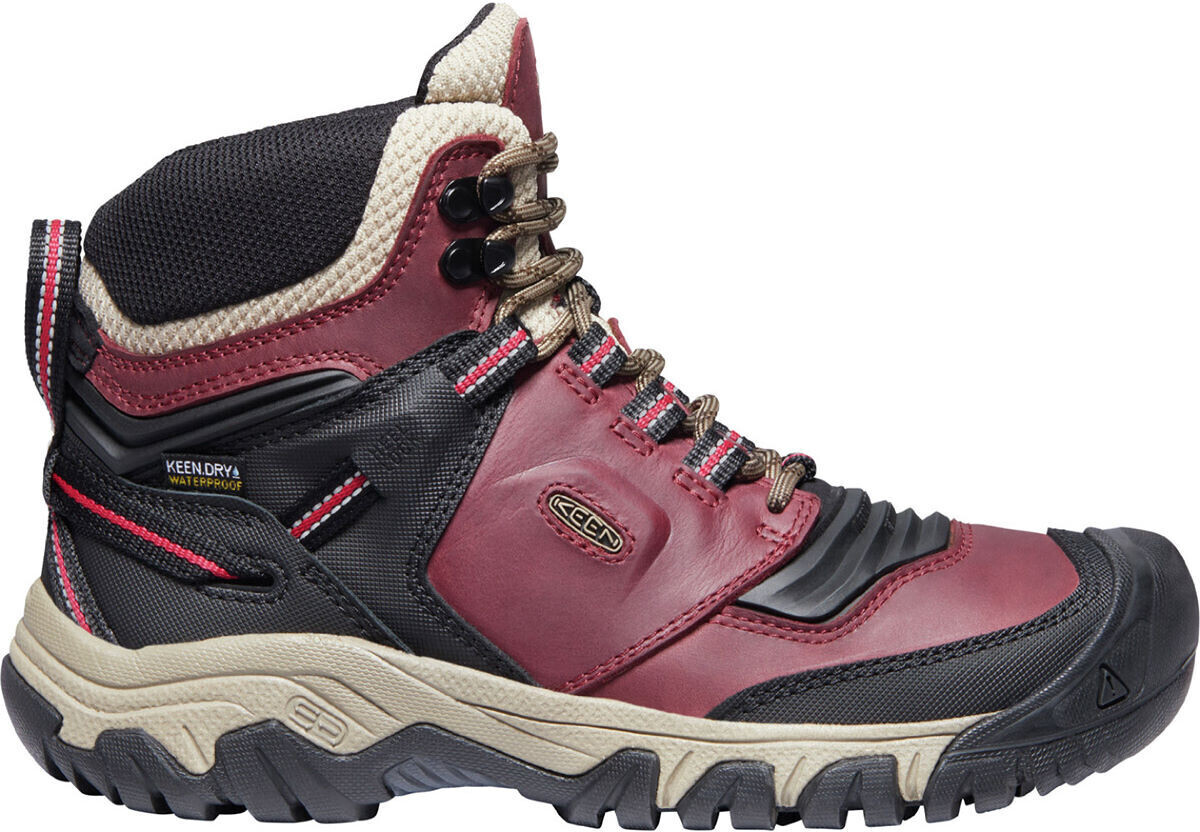 Keen Women's Ridge Flex Mid Hiking Boots rhubarb black