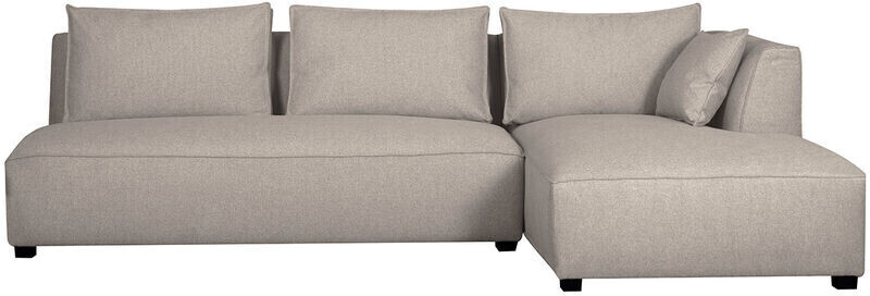 Miliboo Canapé d'angle droit modulable avec chauffeuse double Pluriel beige