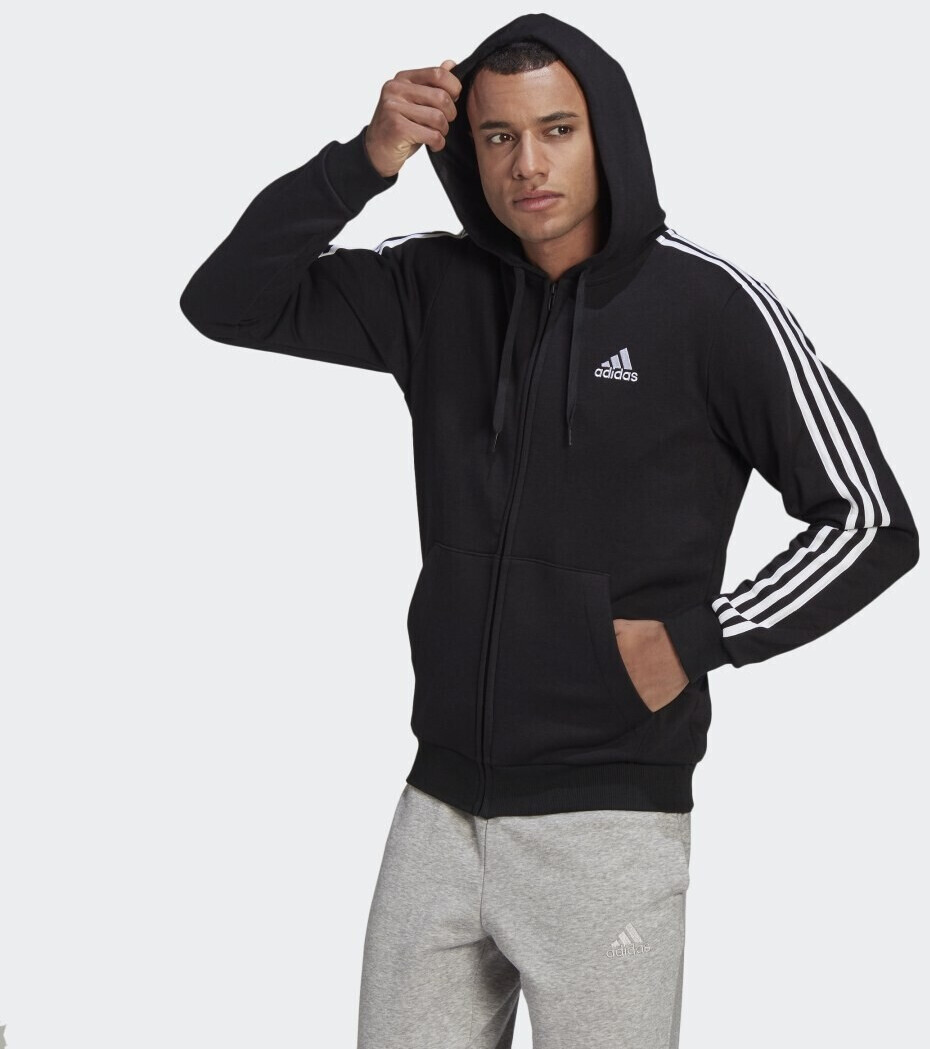 Men's adidas essential striped pullover fleece sales