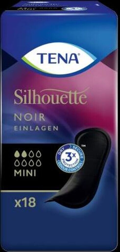 Protections TENA Silhouette Dépôts Mini Noir - Boîte De 18 Pièces - Référence PZN15896982 - Neuf