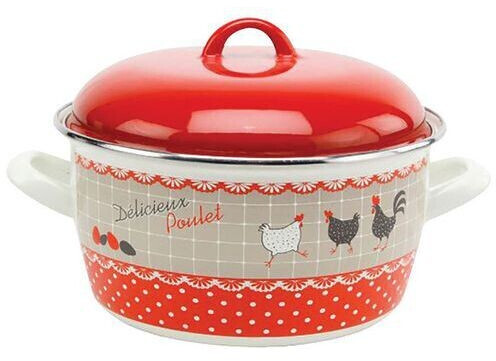 Baumalu Faitout avec couvercle - Motif poule Ø20 cm