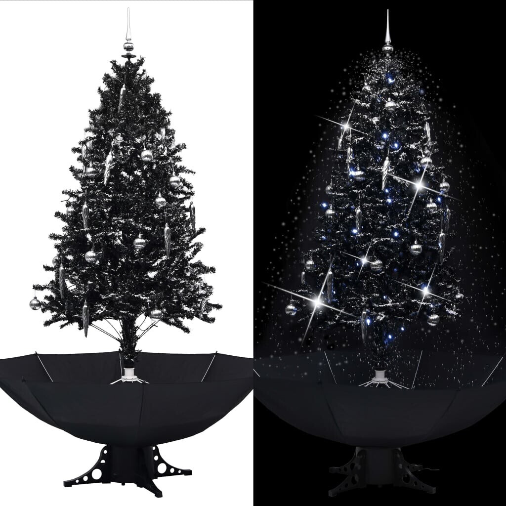 vidaXL Schneiender Weihnachtsbaum mit Schirmfuß schwarz 190 cm (289934