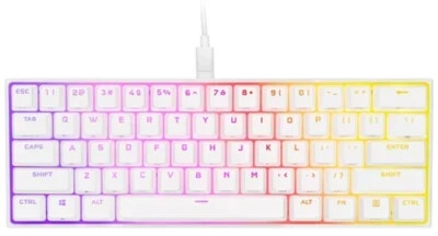 Corsair K65 RGB Mini 60% blanc (MX Speed RGB Silver)(DE)