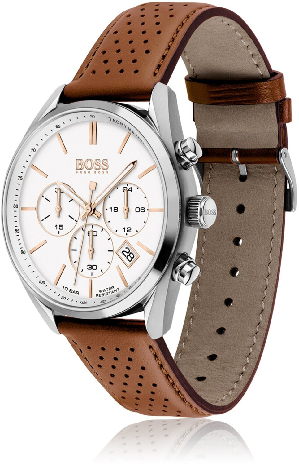 Mens hugo boss deals leather strap watch