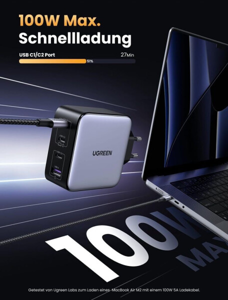 Ugreen 100W 3C1A GaN Ladegerät (CD226), Bild 31