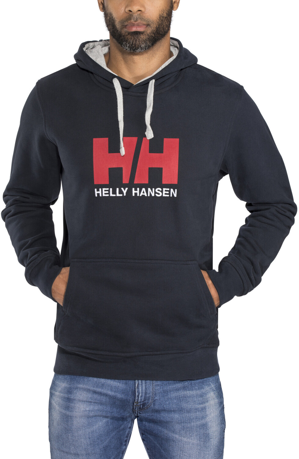 Helly Hansen LOGO - Jersey con capucha - navy/azul marino 