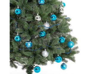 64er Set Weihnachtskugeln Christbaumkugeln Weihnachten Deko Kugeln silber/blau
