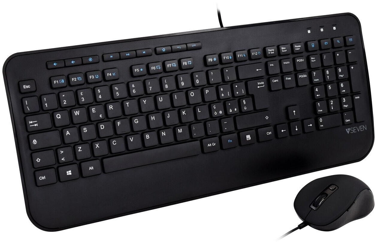 V7 USB Keyboard with Palm Rest and Ambidextrous Mouse Combo