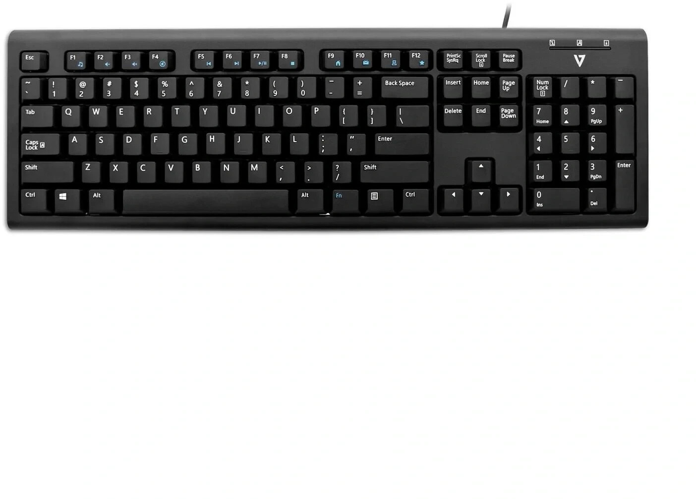 V7 USB / PS2 Wired Keyboard Black (US)