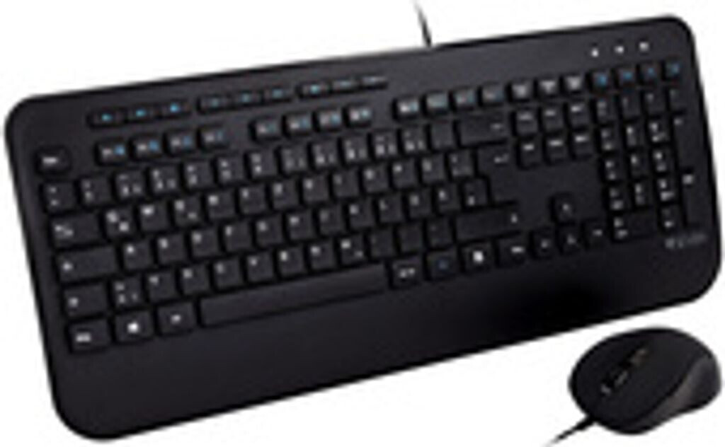 V7 USB Keyboard with Palm Rest and Ambidextrous Mouse Combo (DE)