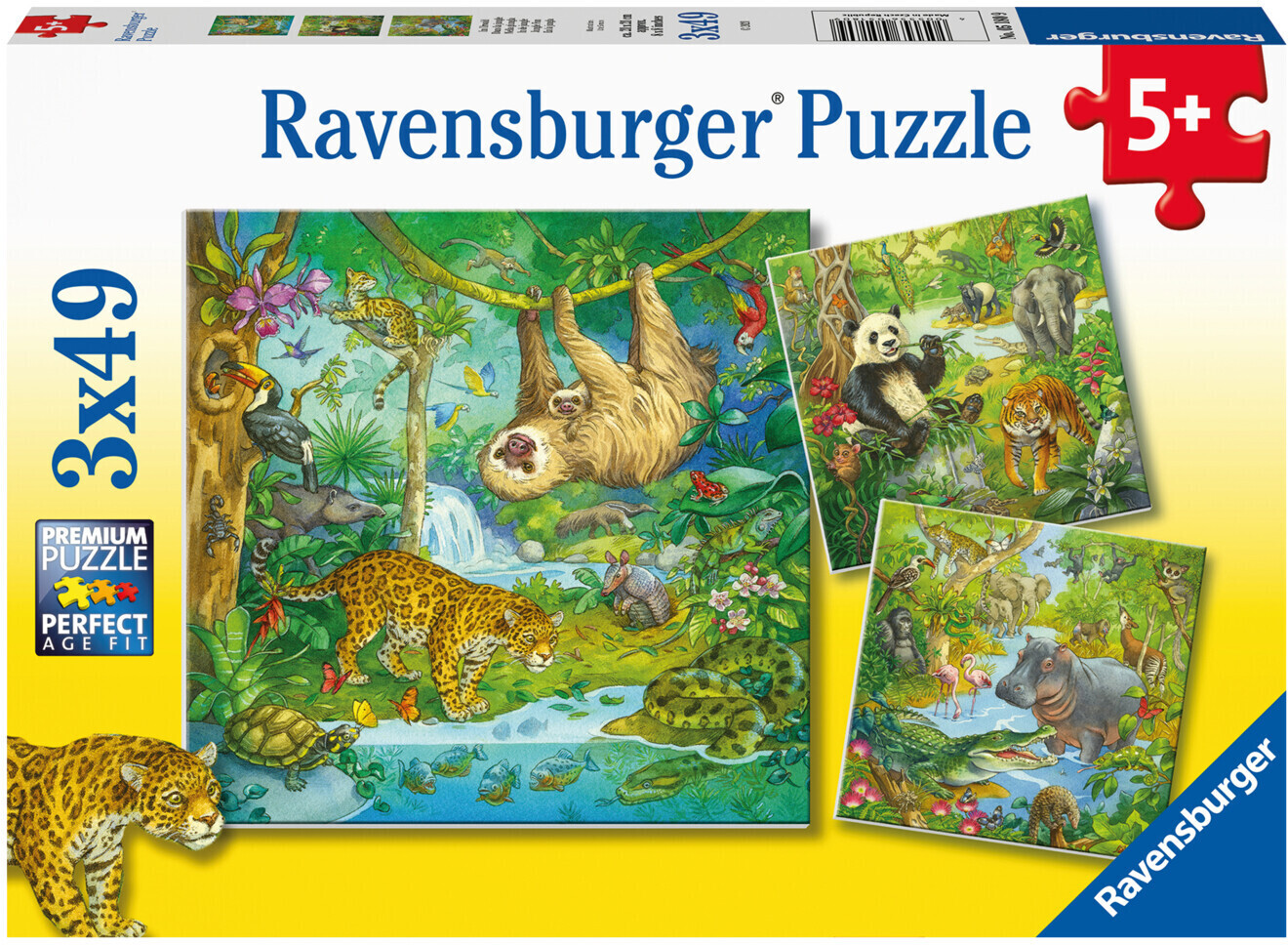 Photos - Jigsaw Puzzle / Mosaic Ravensburger In The Jungle  (3x49 Pieces)