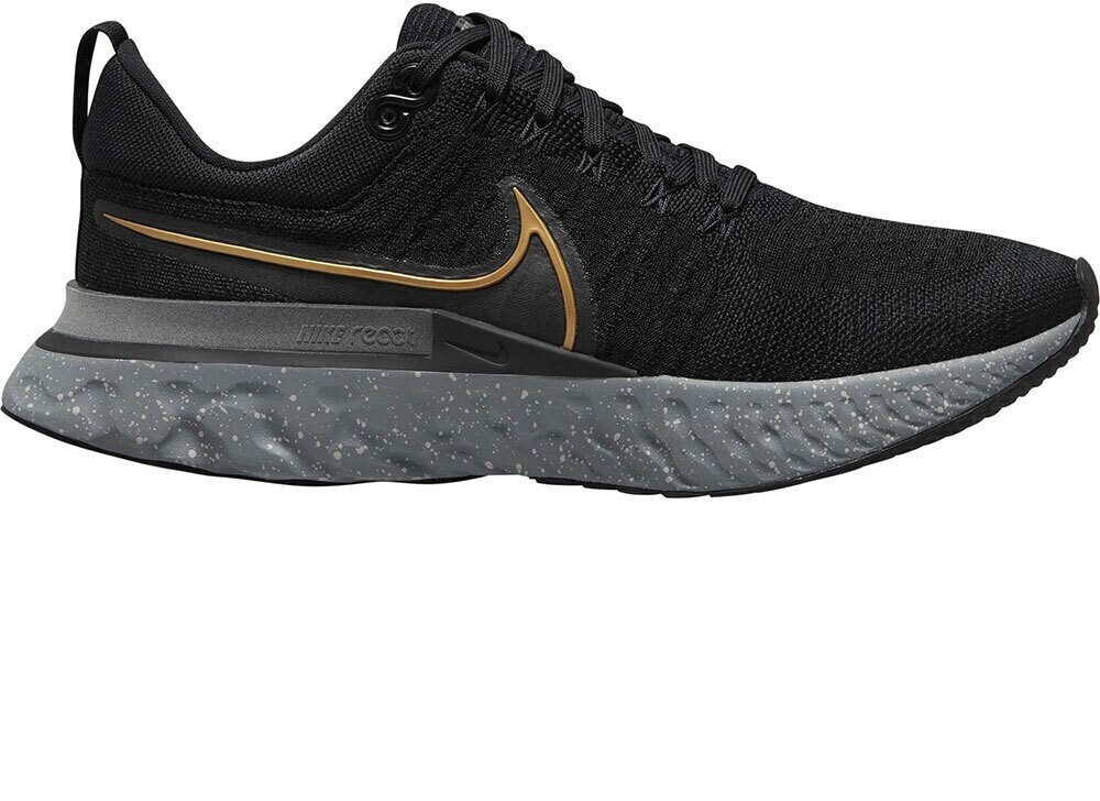Nike React Infinity Run Flyknit 2 black smoke grey grey fog metallic gold desde 141 79 Compara precios en idealo