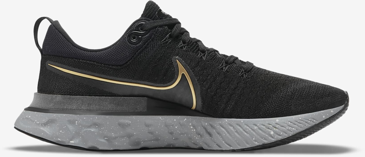 Nike epic react flyknit grey black gold on sale