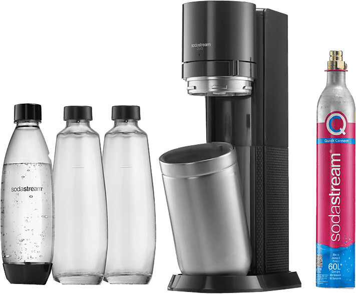 Machine à soda et eau gazeuse Sodastream Pack avantage DUO noir QC avec 2  bouteilles en verre et 1 bouteille
