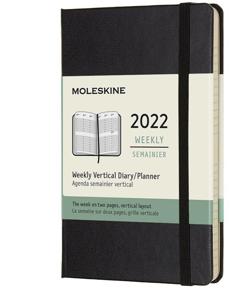 Moleskine 12 Monate Wochenkalender Vertikal A6 Harcover 2022 schwarz ab