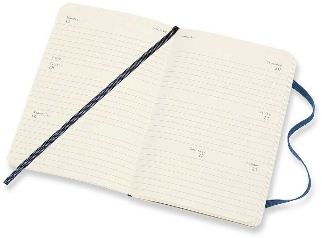 Moleskine 12 Monate Wochenkalender Horizontal A6 Softcover 2022 saphir