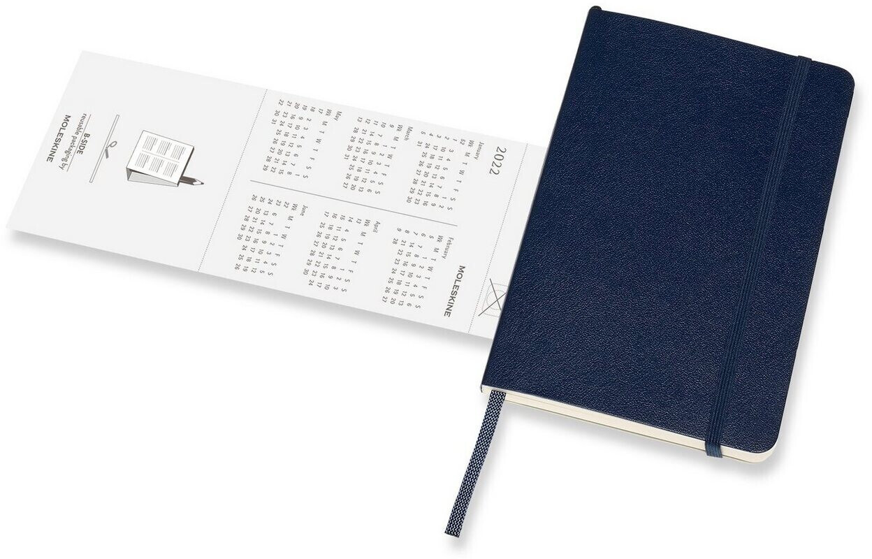 Moleskine 12 Monate Wochenkalender Horizontal A6 Softcover 2022 saphir