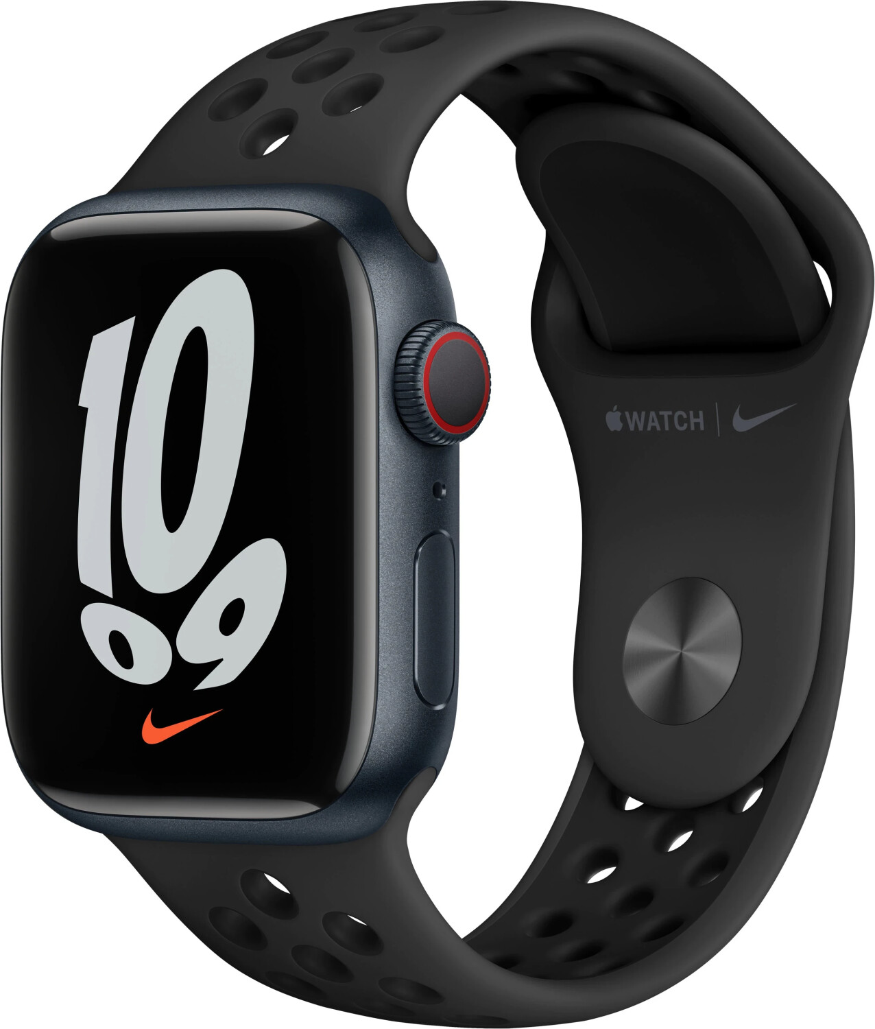 Apple Watch Series 7 41mm GPS + Cellular Aluminiumgehäuse mitternacht mit Nike Sportarmband anthrazit/schwarz